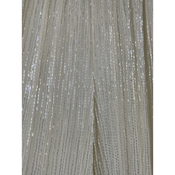 Fabrice couture Women's Small Off white Sequined Beaded Pants Vintage Stunning - Picture 8 of 12